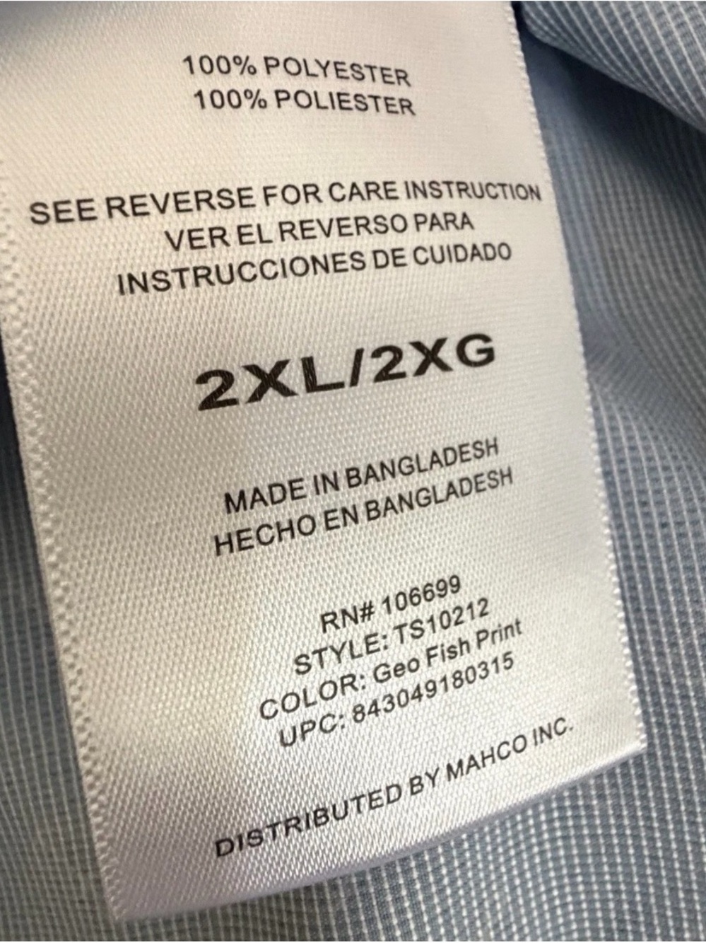 Realtree Navy Button-Up Shirt with Light Blue Micro Pattern - Picture 10 of 10